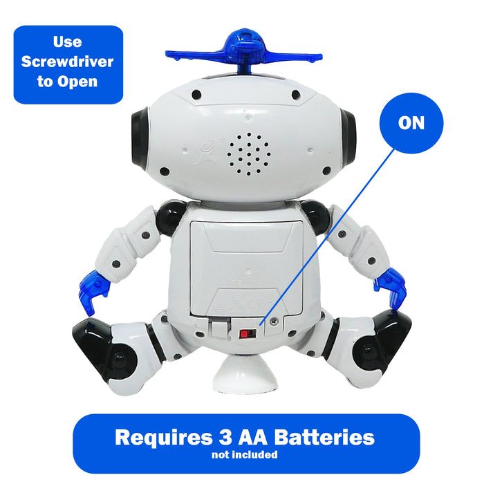 Dancing Robot with Music, Lights and 360 Degree Rotation