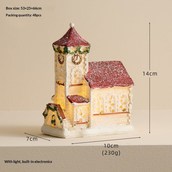 Nordic-Style Resin Christmas House Ornaments