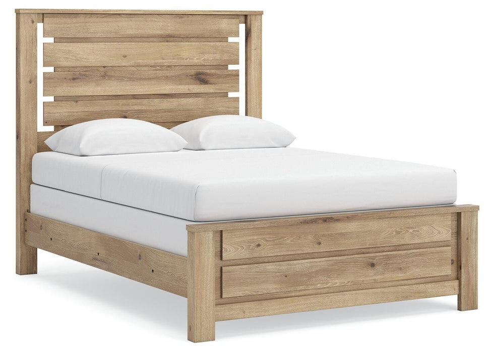 Brozmont - Queen Panel Bed, Natural Brown