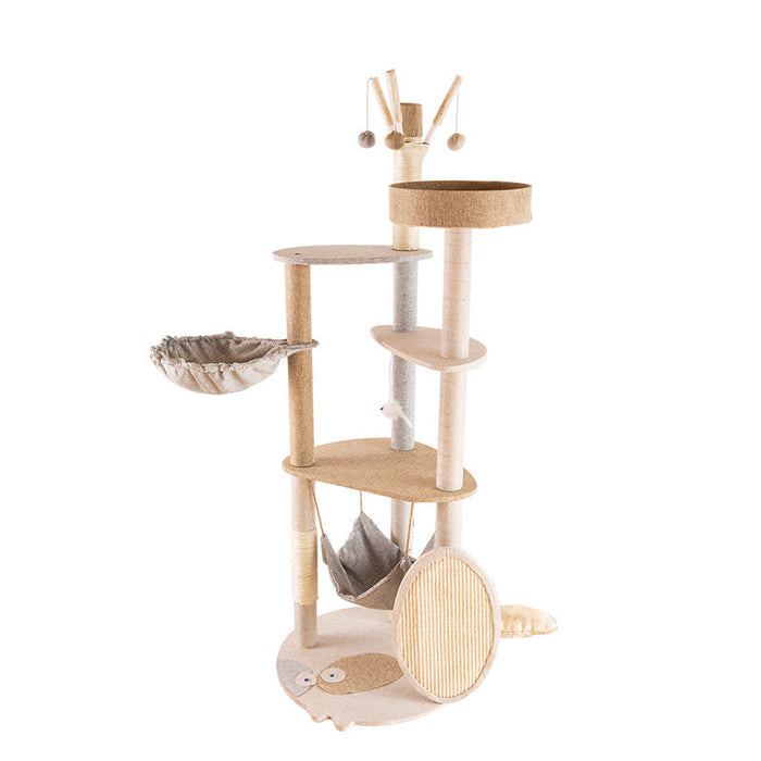 Premium Wooden Cat Climbing Frame & Integrated Shelf