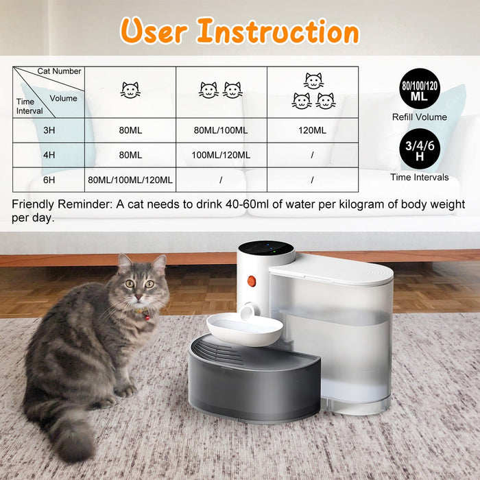 Smart Pet Water Fountain Automatic Cordless Rechargeable Water Dispenser 3L/101OZ