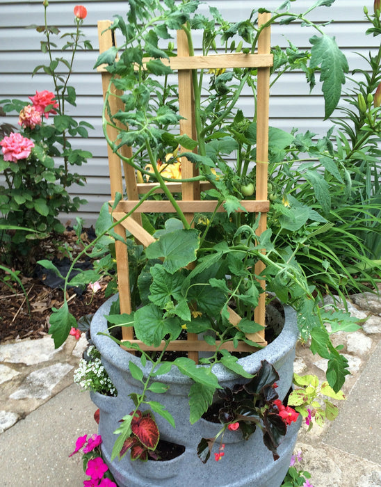 22-Pocket Vertical Patio Planter with Center Watering Tube "Gray Granite”