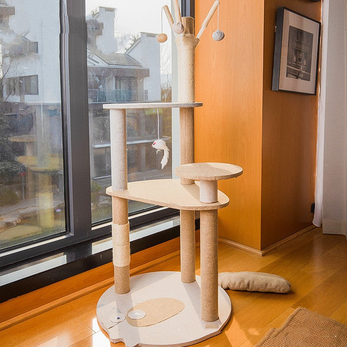 Premium Wooden Cat Climbing Frame & Integrated Shelf