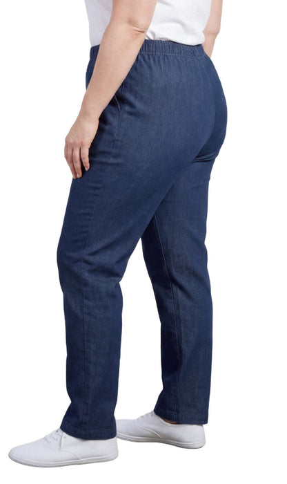 Women's Lightweight Pull-On Denim Jeans with Elastic Waist