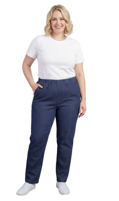 Women's Lightweight Pull-On Denim Jeans with Elastic Waist