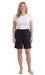 women's knit cotton shorts with elastic waist and side pockets in black