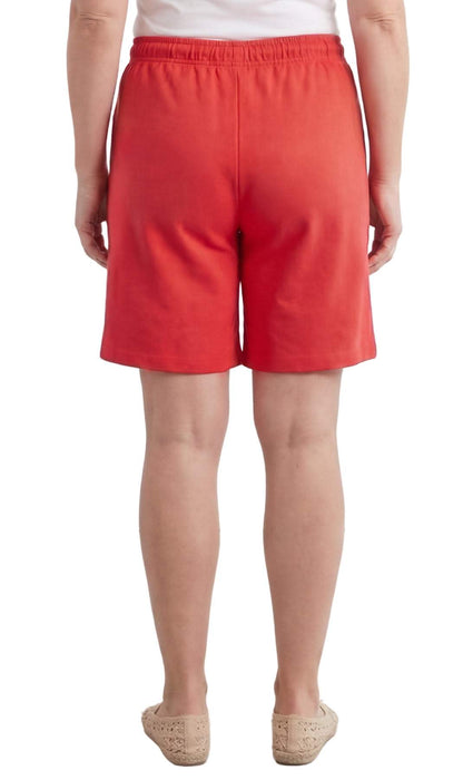 Women’s comfortable knit cotton shorts with elastic waistband and side pockets