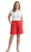 Women's knit cotton shorts with comfortable elastic waist and side pockets in multiple colors