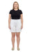 Comfortable women's knit cotton shorts with elastic waist and side pockets in black