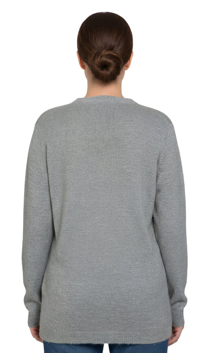Women's Faux Pearl Button Cardigan — Cashmere-Like Soft Knit