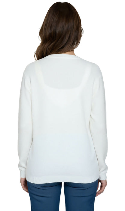 Women's Faux Pearl Button Cardigan — Cashmere-Like Soft Knit