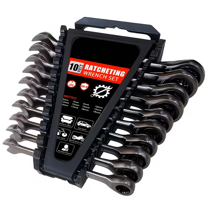 Ratcheting Wrench Sets SAE Metric with Steel Combination Spanner Kit 2pc/10pc/12pc/24pc