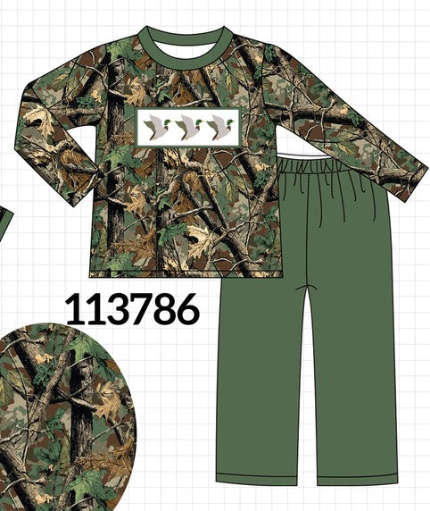 Kid's Camouflage Mallard Embroidery Pants Set