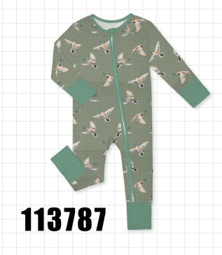 Child's Green Mallard Bamboo Romper