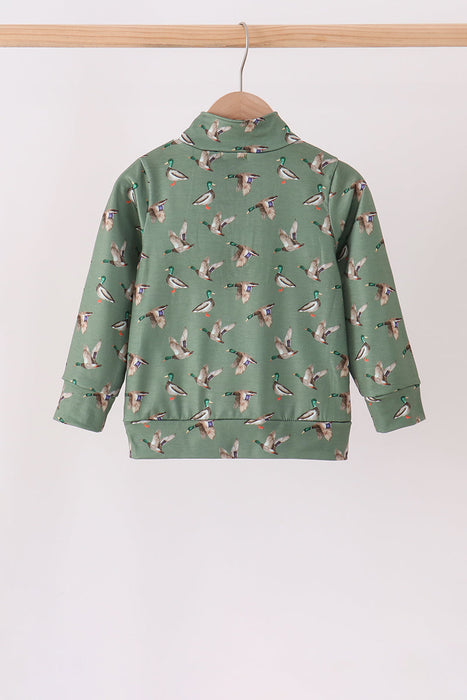 Children's Green Mallard Zip Pullover