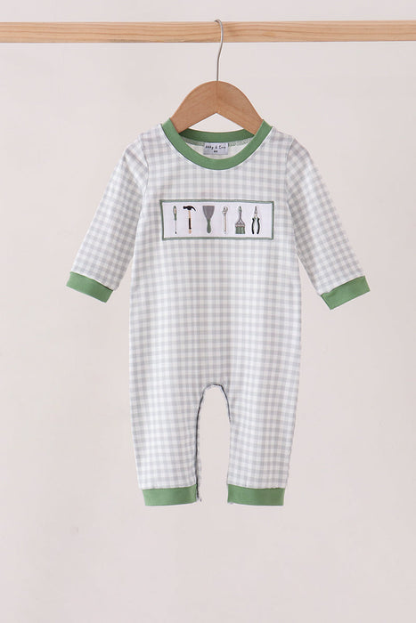 Green Tools Embroidery Romper