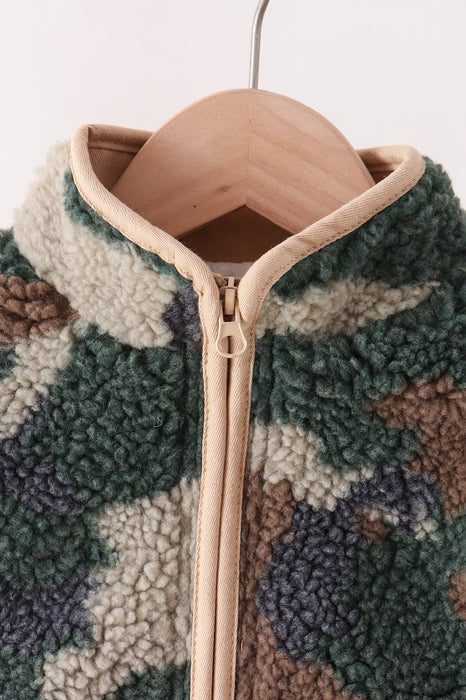 Kids Forest Camouflage Fleece Jacket