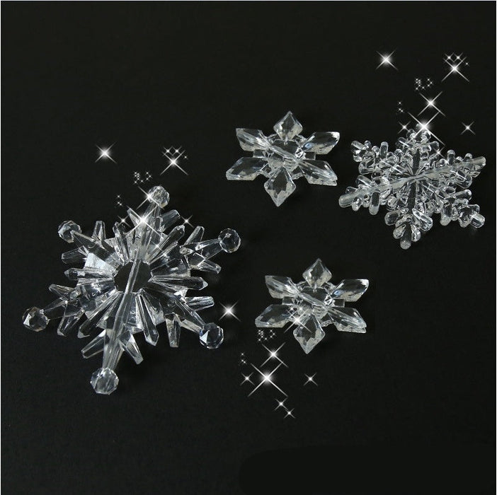 10-Piece Crystal Acrylic Snowflake Ornaments – DIY Christmas & Holiday Decor