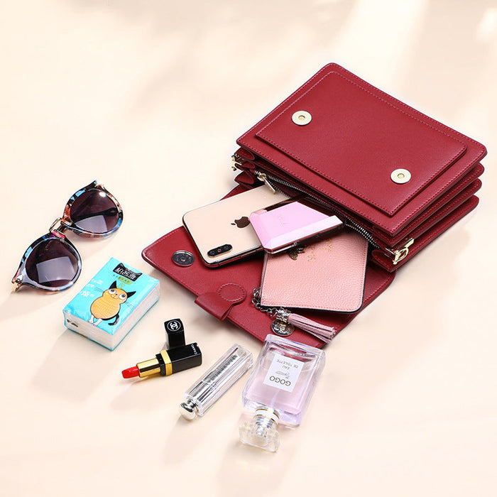 Genuine Leather Crossbody Bag – Casual Square Shoulder Handbag