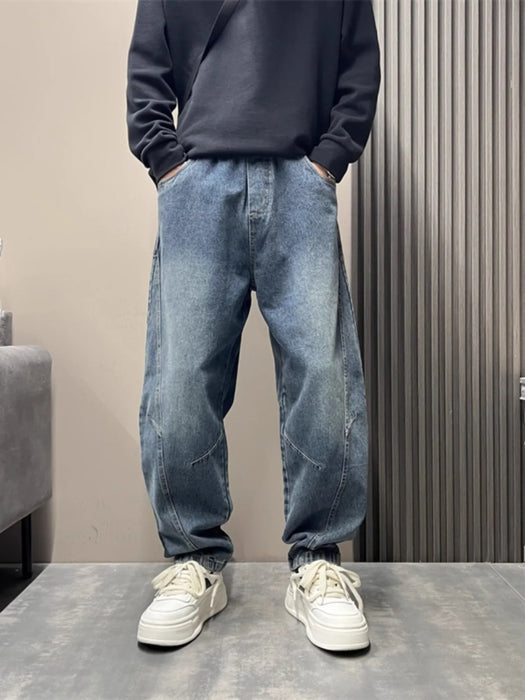 Men's Full Size Pre-Wash Loose Fit Jeans