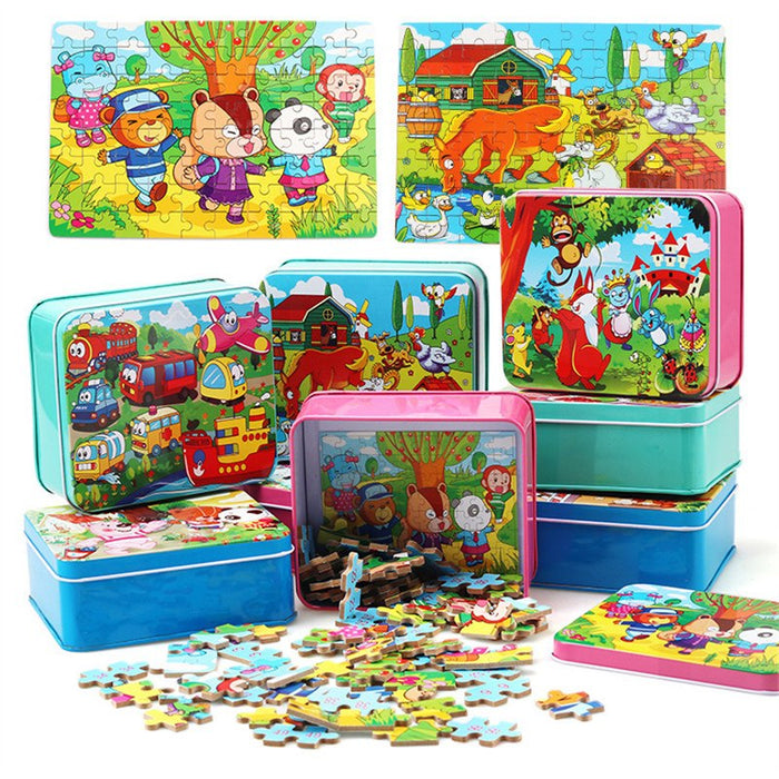 80PCS Wooden Educational Jigsaw Puzzles