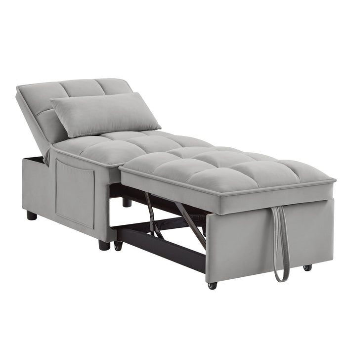 4 in 1 Multi-Function Single Sofa/Chair Bed with Storage Pockets