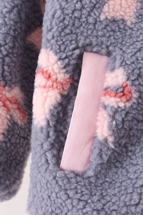 Childs Pink Bow Fleece Jacket