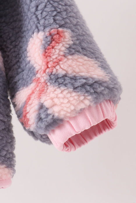 Childs Pink Bow Fleece Jacket