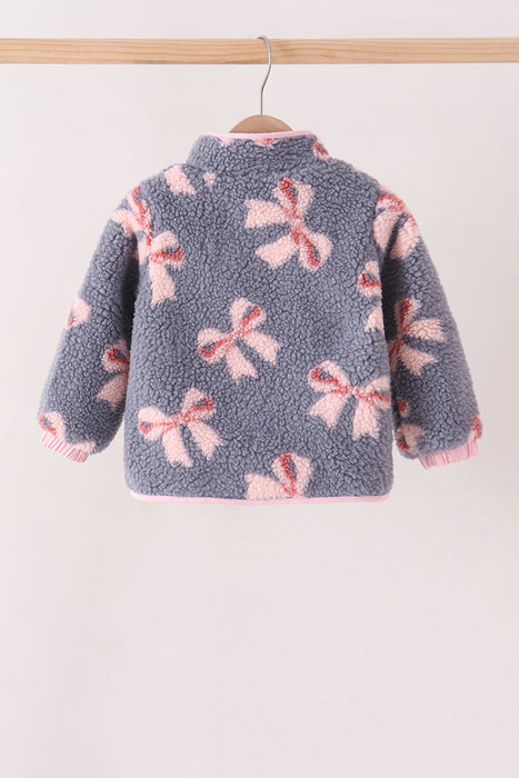 Childs Pink Bow Fleece Jacket