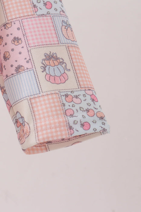 Little Girls Pink Pumpkin Ruffle Romper