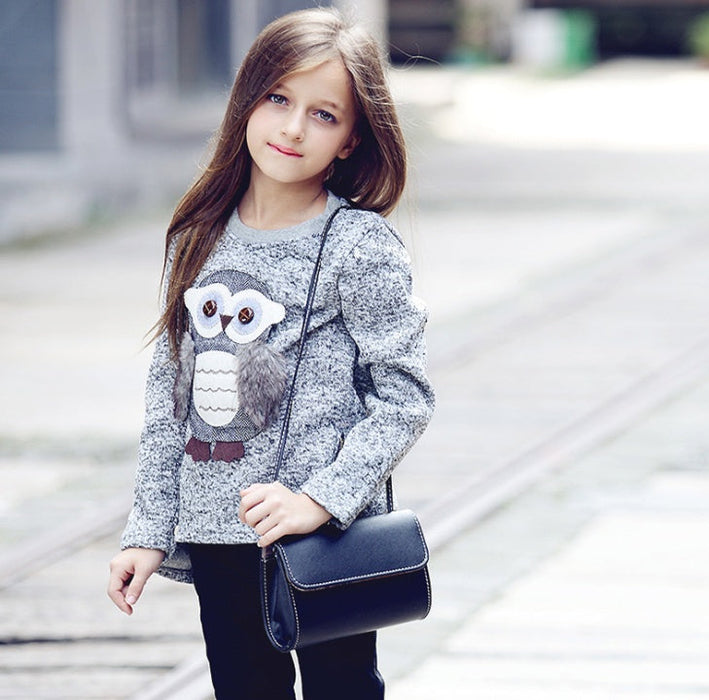 Sweater for  Children Cartoon Owl Design (Fleece Lined)