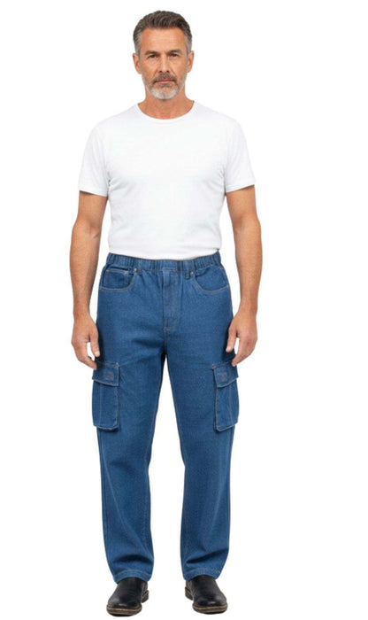 Men's Lightweight Double Pocket Cargo Jeans