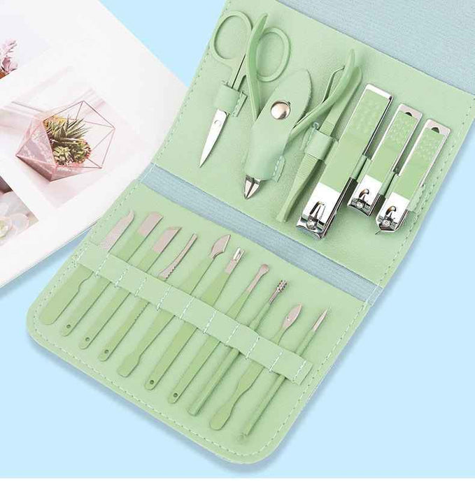 16-Piece Carbon Steel Manicure & Pedicure Grooming Set