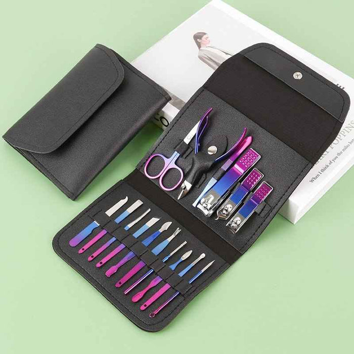 16-Piece Carbon Steel Manicure & Pedicure Grooming Set