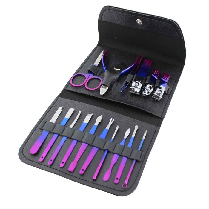 16-Piece Carbon Steel Manicure & Pedicure Grooming Set