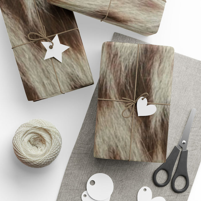 Cozy Faux Fur Animal Print Wrapping Paper | 90GSM