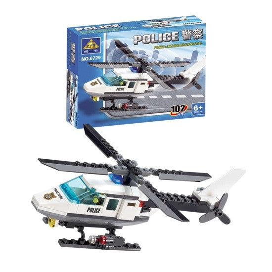 Kids' Police Airplane Building Kit – STEM Construction Toy (Ages 6–13)