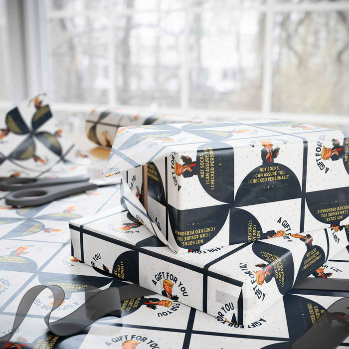 “Not Socks” Wrapping Paper — Political Parody Gift Wrap