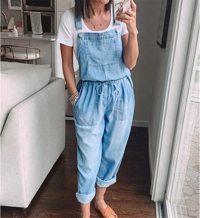 Cowgirl Drawstring Denim Overalls