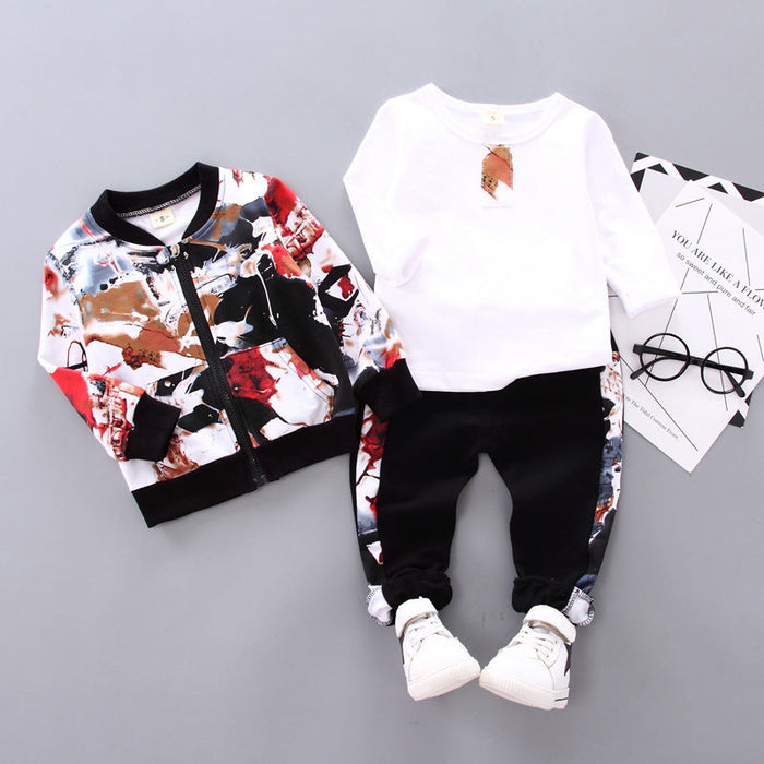 Boys Handsome Three-Piece Kid Clothes Set