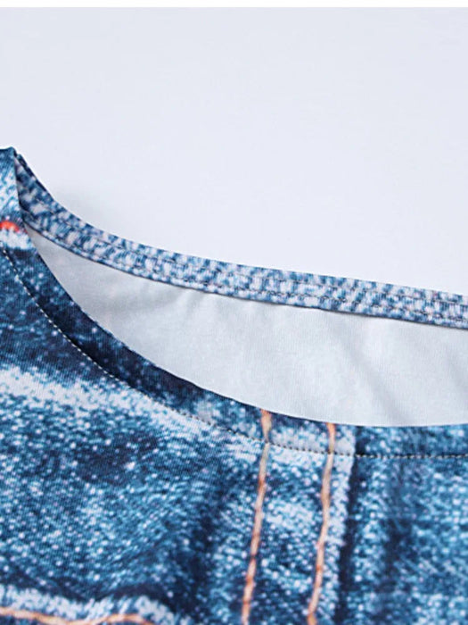 Denim Illusion Long Sleeve Top