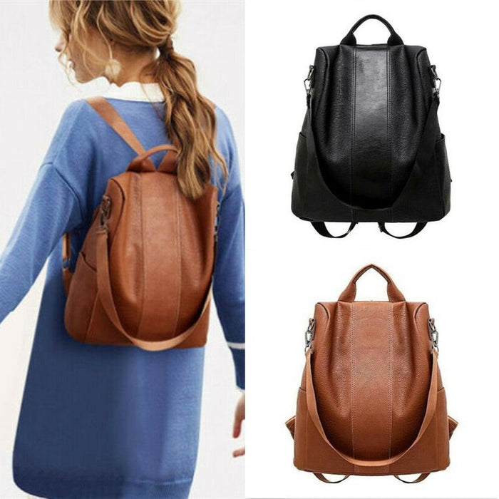 Sizzling Anti-Theft Vintage Style PU Leather Backpacks for Teenager Girls