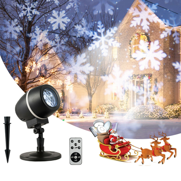 Outdoor Christmas Snowflake LED Projector Lights with Remote Control