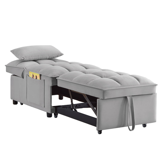 4 in 1 Multi-Function Single Sofa/Chair Bed with Storage Pockets