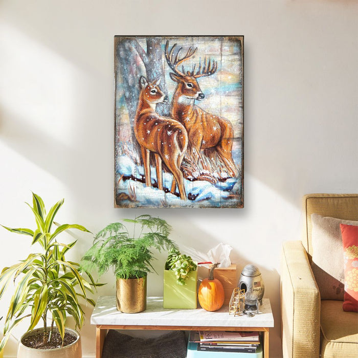 Schmid Deer's Art Wooden Wall Art by Nature Wonders-Nature Wildlife Decor