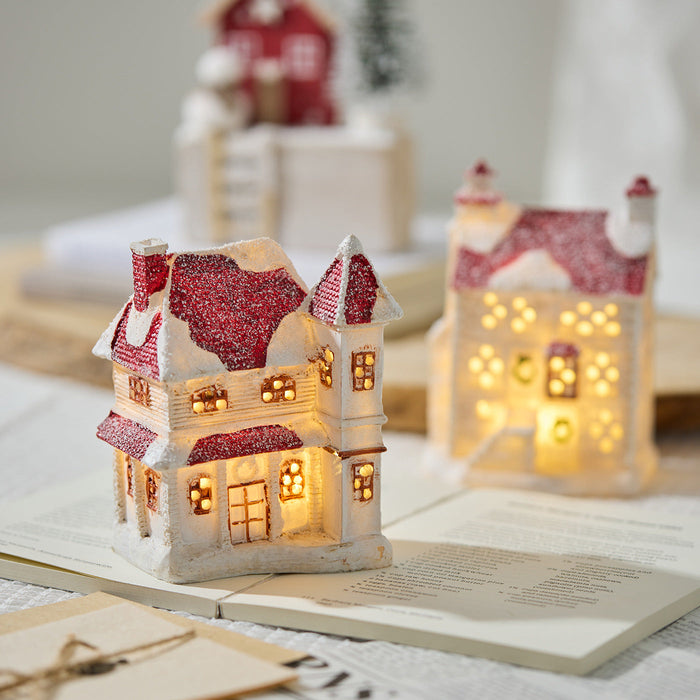 Nordic-Style Resin Christmas House Ornaments