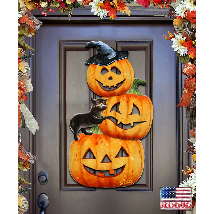 Scary Stacking Pumpkins Halloween Door Decor by G. DeBrekht - Halloween Decor - 8158415H
