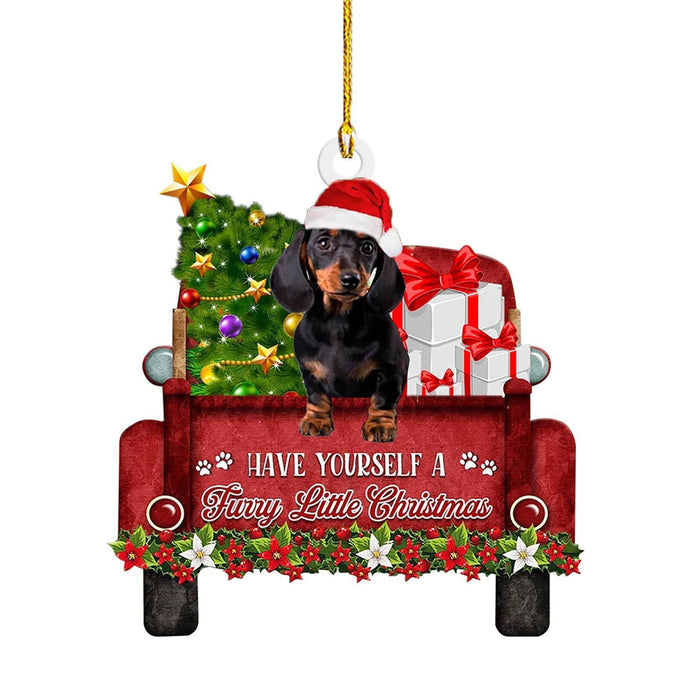 Festive Dachshund Acrylic Christmas Ornaments