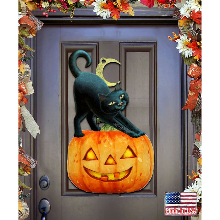Spooky Halloween Cat Door Decor by Laura Seeley -  Halloween Decor