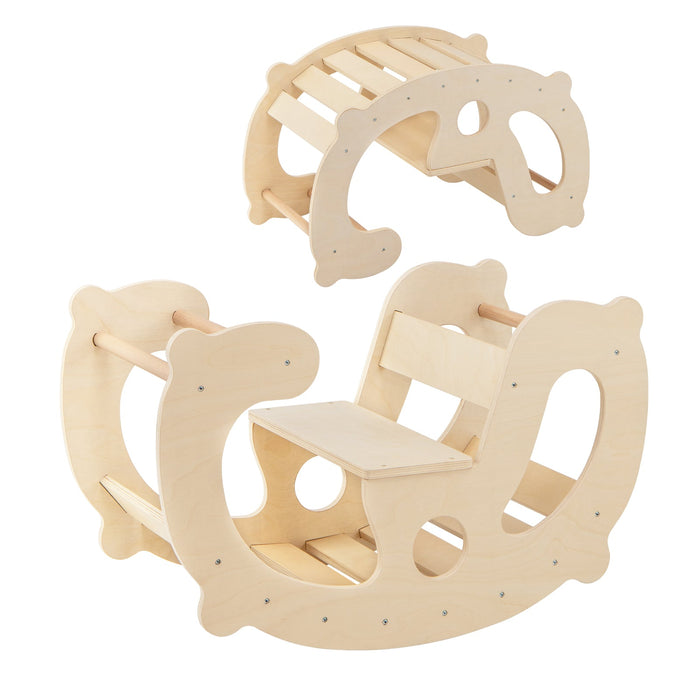 2-in-1 Montessori Rocking Horse & Arch Climber